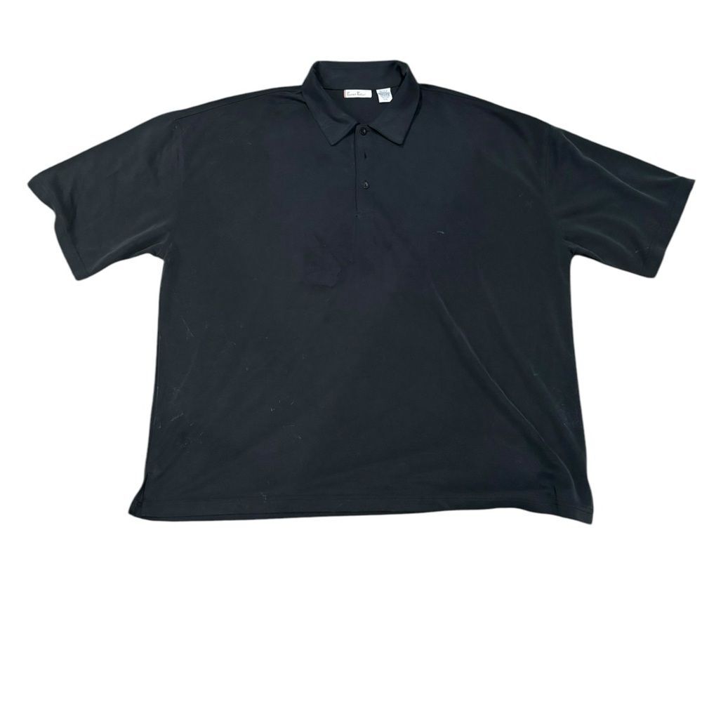 Men's Black Casual Short Sleeve Polo Shirt by Burma Bilas-size 2XL